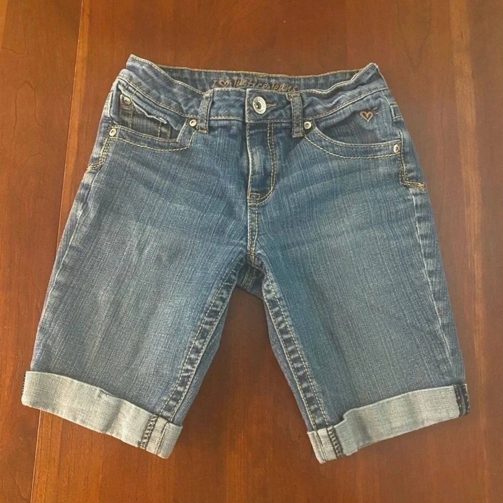 Justice Girls Denim Shorts and Red Jeans Set, 2 pair, Size 12